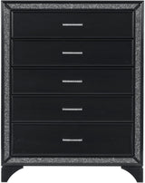 DOLCE Queen Black Lighted Bedroom Set