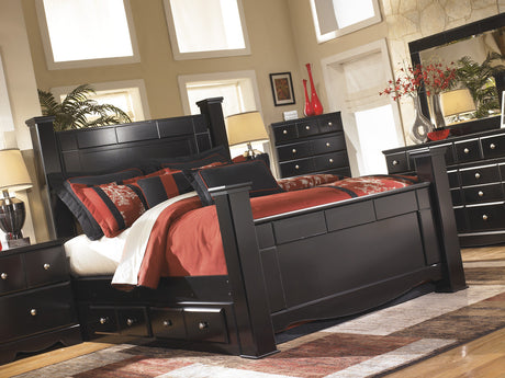 DOMINIC Black Bed with Storage
