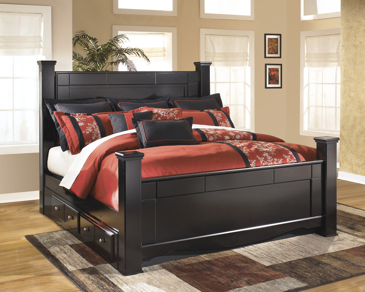 DOMINIC Black Bed with Storage