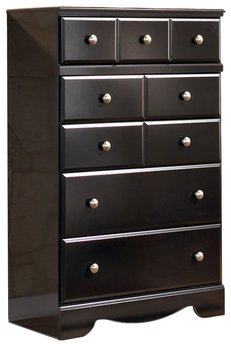 DOMINIC Black 31" Wide 5 Drawer Chest