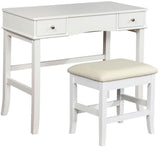 DORA White 36" Wide Lift-Mirror Vanity with Stool