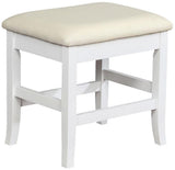 DORA White 36" Wide Lift-Mirror Vanity with Stool