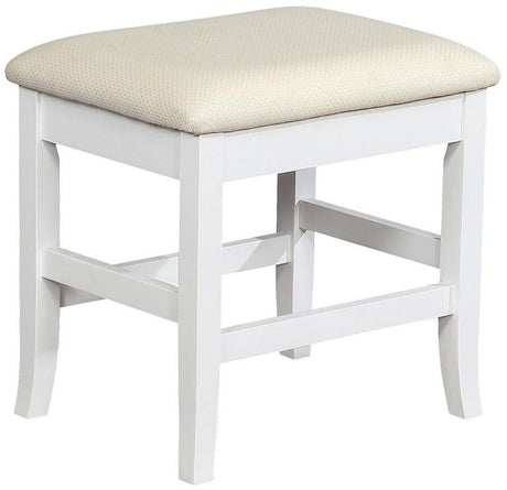DORA White 36" Wide Lift-Mirror Vanity with Stool