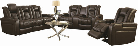 Doyle Brown Powered Reclining Loveseat