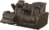 Doyle Brown Powered Reclining Loveseat