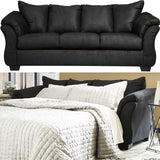 EDELINE Black 90" Wide Full Sofa Sleeper with Mattress