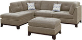 EDIRNE Caramel Chenille 104" Wide Reversible Sectional & Ottoman