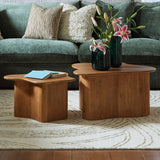 EGANN Light Brown 2 Piece Nesting Coffee Table