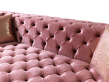 ELEGANTE Pink Velvet 139" x 69" Double Chaise Sectional