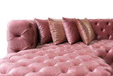 ELEGANTE Pink Velvet 139" x 69" Double Chaise Sectional