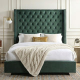 ELEINA Green Velvet 72" Height Bed