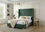 ELEINA Green Velvet 72" Height Bed