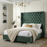 ELEINA Green Velvet 72" Height Bed