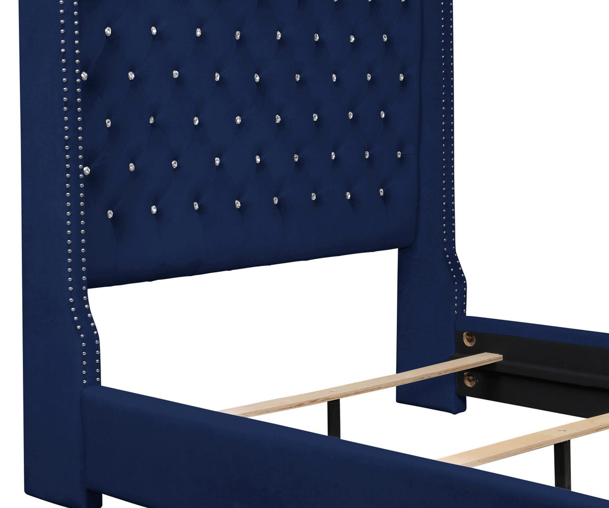 ELEINA Blue Velvet Bedroom Set