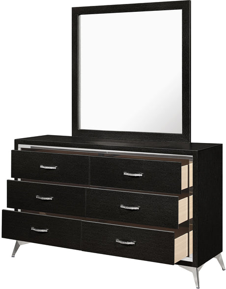 ELEINA Black 58" Wide x 74" Height Dresser & Mirror