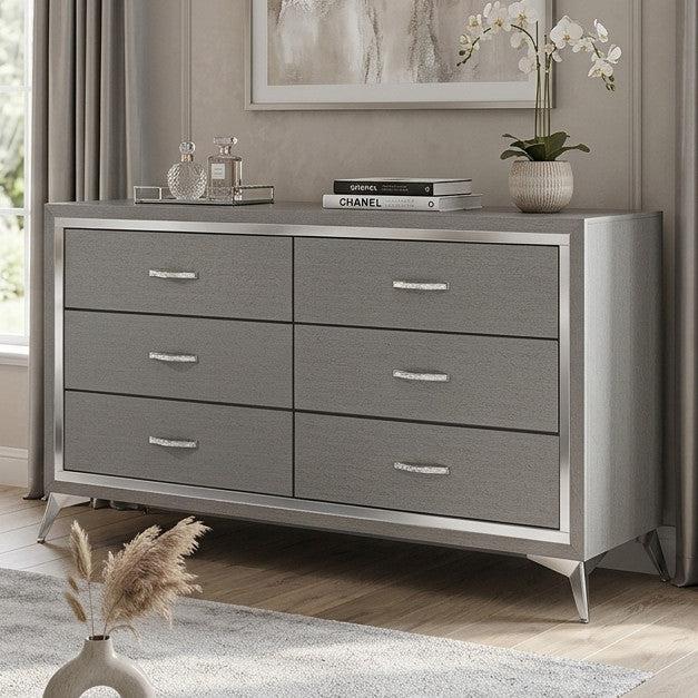 ELEINA Silver 58" Wide x 34" Height Dresser
