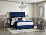 ELEINA Blue Velvet 72" Height Bed