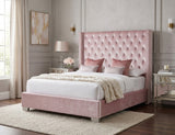 ELEINA Pink Velvet 72" Height Bed