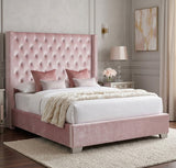 ELEINA Pink Velvet 72" Height Bed