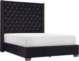 ELEINA Black Velvet 72" Height Bed