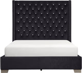 ELEINA Black Velvet 72" Height Bed