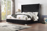 ELEINA Black Velvet 72" Height Bed