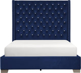ELEINA Blue Velvet 72" Height Bed
