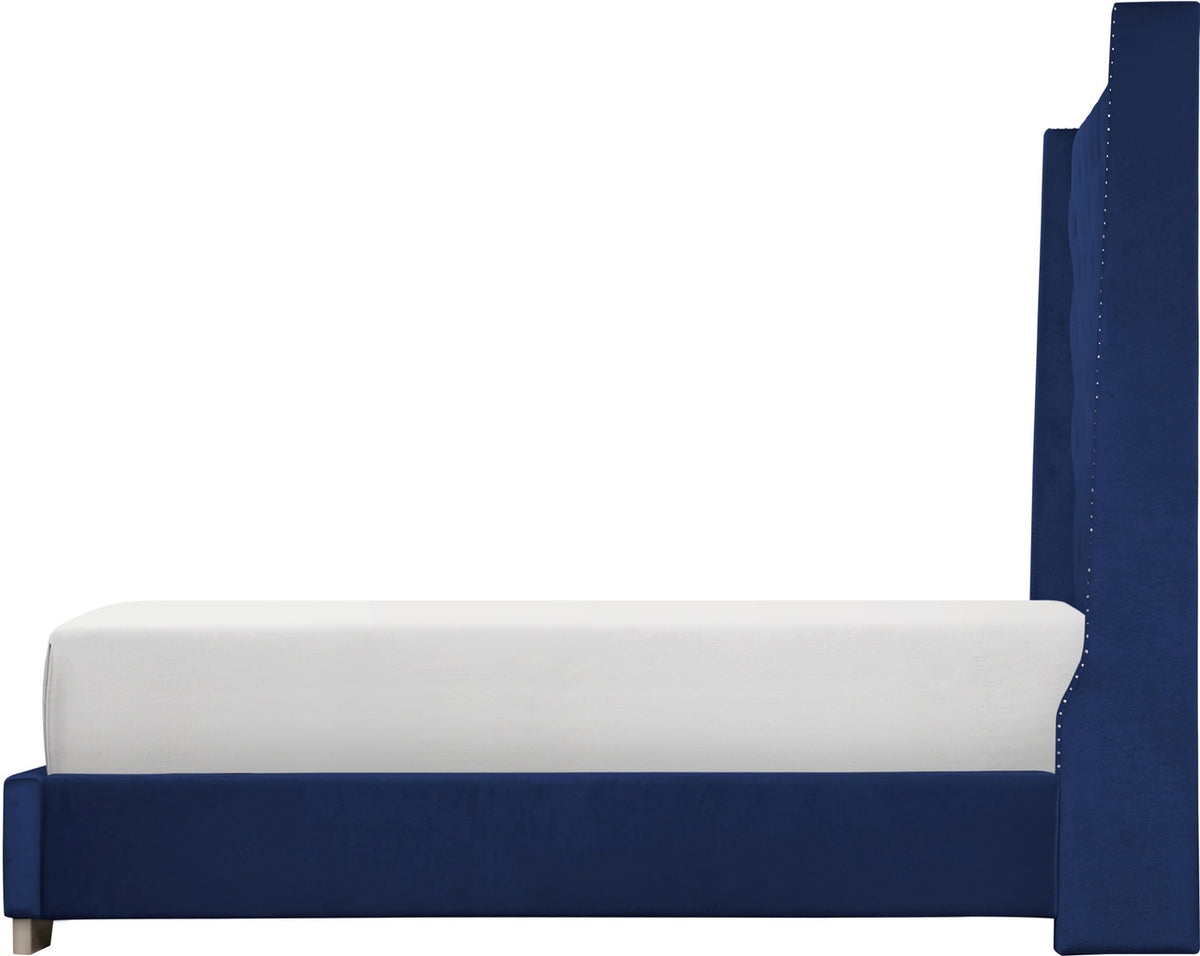 ELEINA Blue Velvet 72" Height Bed