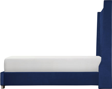 ELEINA Blue Velvet 72" Height Bed