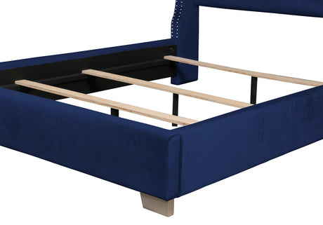 ELEINA Blue Velvet 72" Height Bed
