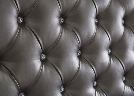 ELEINA Gray Faux Leather 72" Height Bed