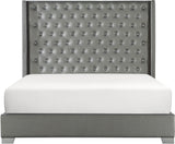 ELEINA Gray Faux Leather 72" Height Bed