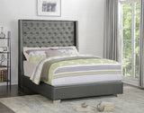 ELEINA Gray Faux Leather 72" Height Bed