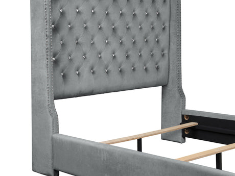 ELEINA Gray Velvet 68" Height Bed