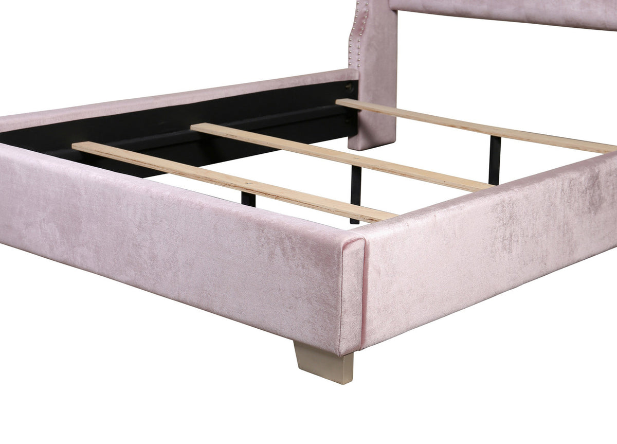 ELEINA Pink Velvet 72" Height Bed