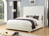 ELEINA White Faux Leather 72" Height Bed