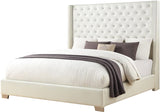 ELEINA White Faux Leather 72" Height Bed