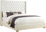 ELEINA White Faux Leather 72" Height Bed