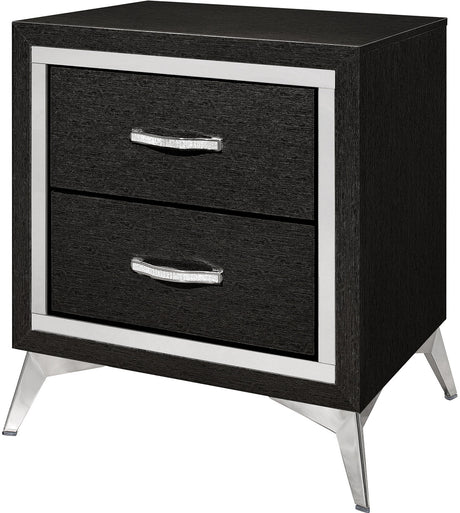 ELEINA Black Faux Leather Bedroom Set