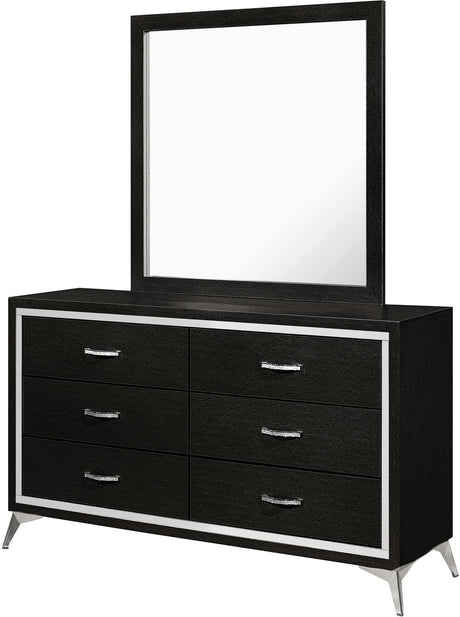 ELEINA Black 58" Wide x 74" Height Dresser & Mirror