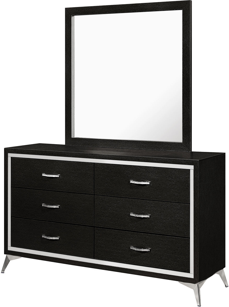 ELEINA Black Velvet Bedroom Set