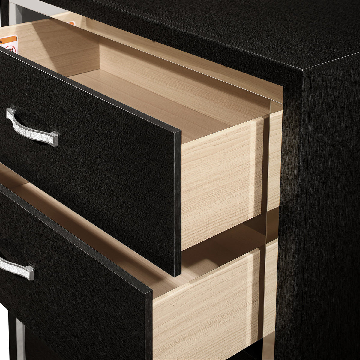 ELEINA Black Faux Leather Bedroom Set