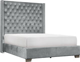 ELEINA Gray Velvet Bedroom Set