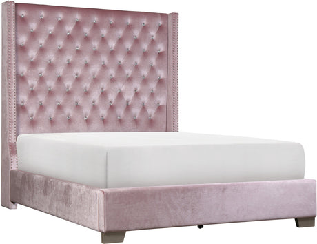 ELEINA Pink Velvet 72" Height Bed