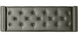 ELENA Silver Faux Leather 52" Wide Storage Bench