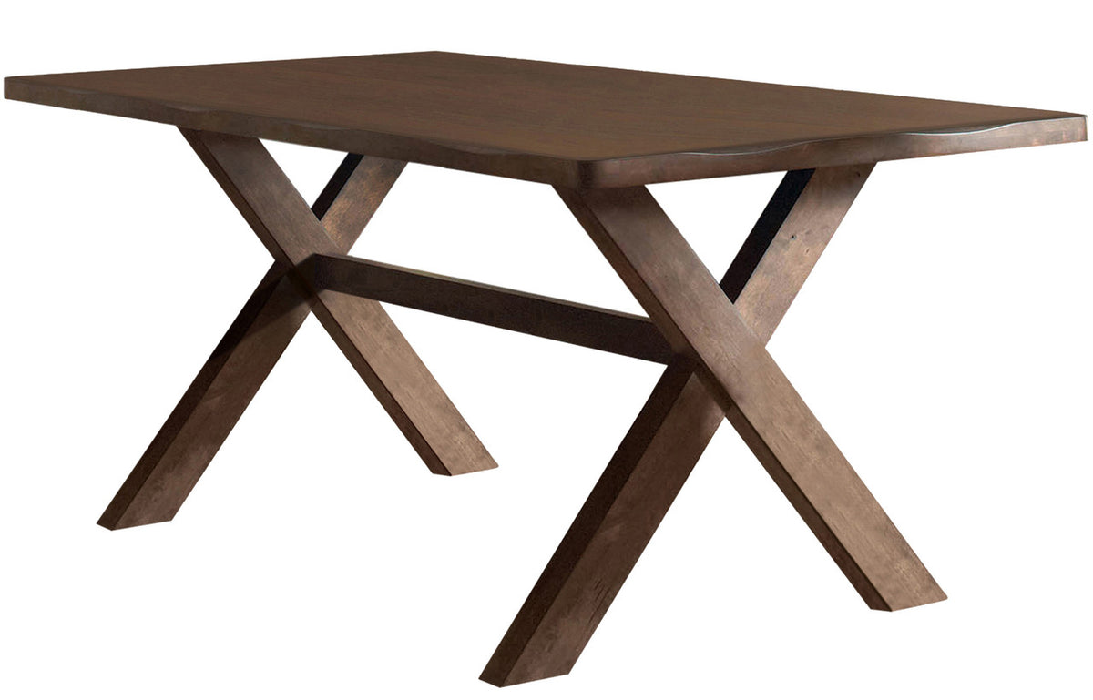 ELISUM Rustic Brown Trestle 7 Piece Dining Set