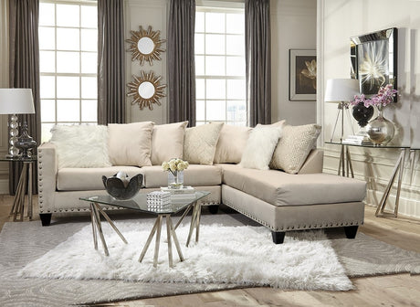 ELMIRA Cream Velvet 104" x 78" Sectional