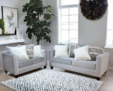 ELMIRA Silver Velvet Sofa & Loveseat