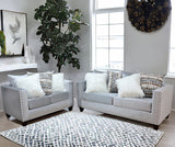 ELMIRA Silver Velvet Sofa & Loveseat