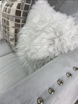 ELMIRA Silver Velvet Sofa & Loveseat